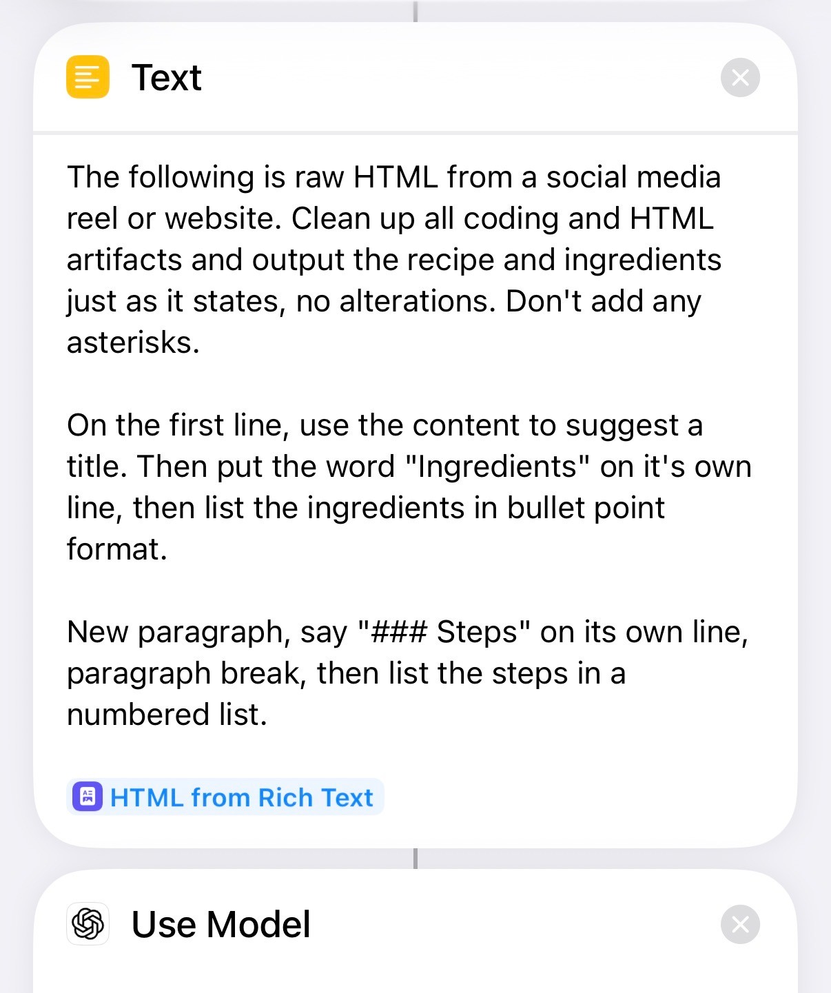 The AI prompt